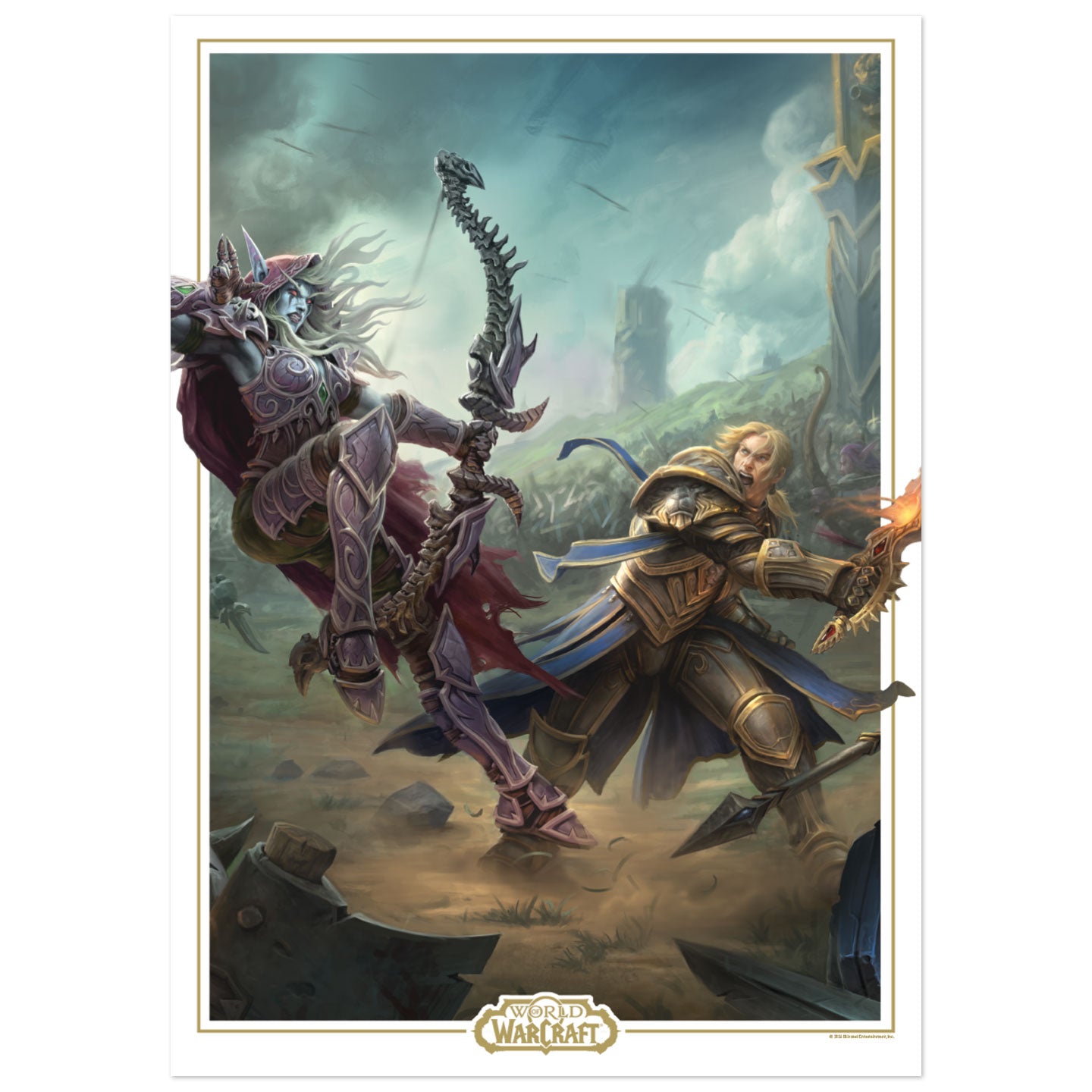 World Of Warcraft Sylvanas Vs Anduin Wrynn  -  Limited Edition A3-kunsttryk Plakat - Geekd.dk