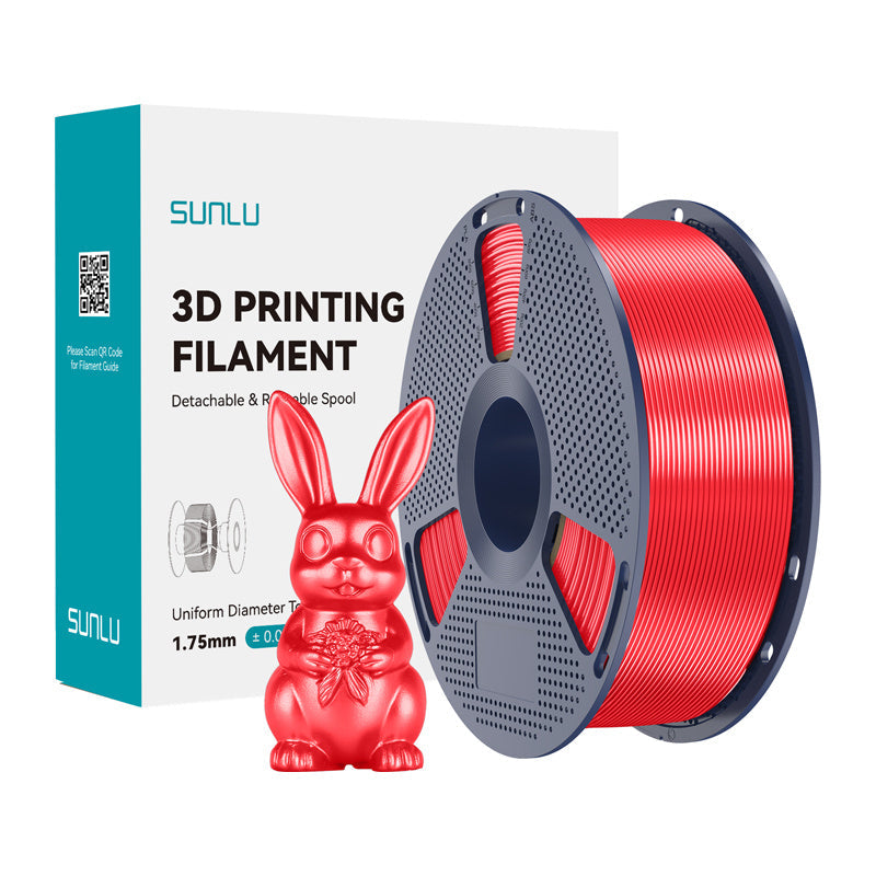 Sunlu Pla+ Silk Filament  -  Rød, 1,75 Mm, 1 Kg - Geekd.dk