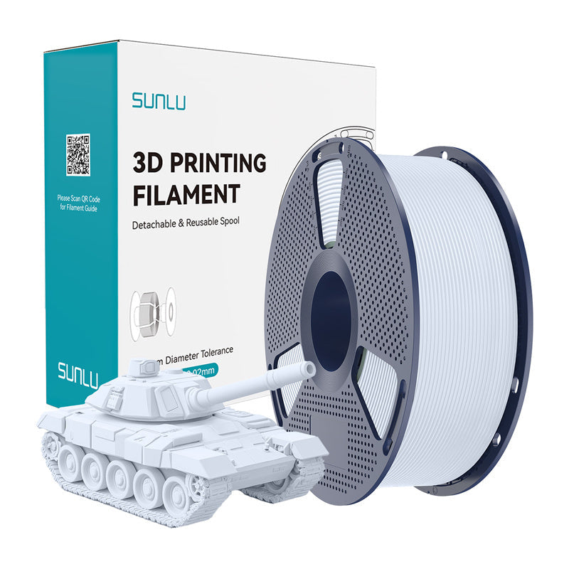 Sunlu Pla+ High-speed Filament  -  Hvid, 1,75 Mm, 1 Kg - Geekd.dk