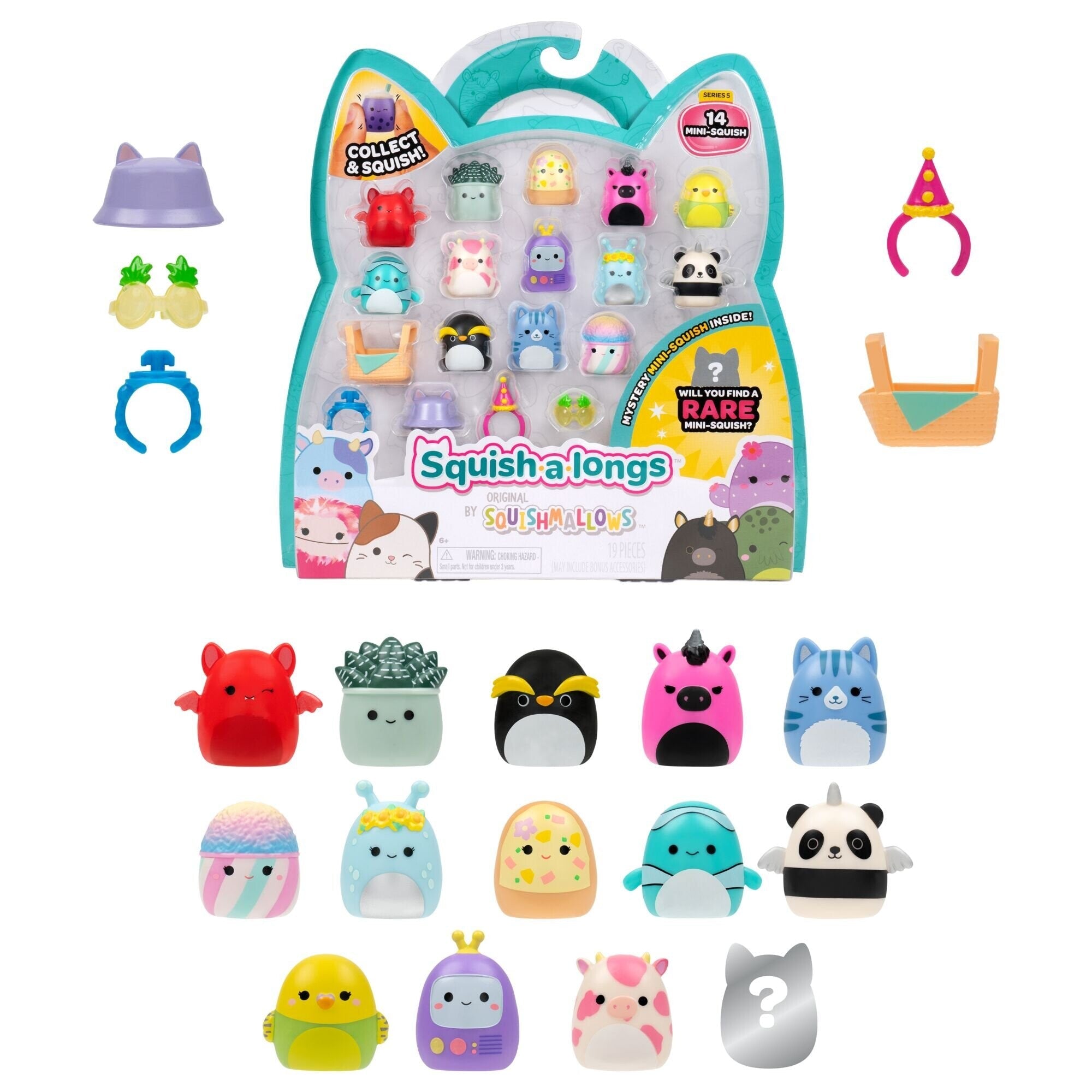 Squish-a-longs Serie 5  -  14-pak Style 1  -  Sqal0267 Figur - Geekd.dk