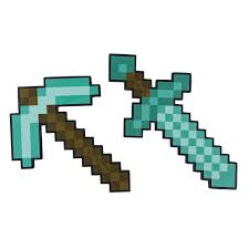 Minecraft Diamantskumsværd Og Hakke Sæt Skumvåben - Geekd.dk