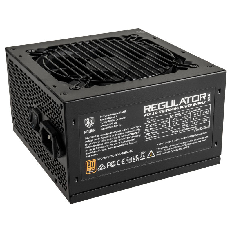 Kolink Kl-r850fg Psu. Gen5. Gold - 850w, Atx 3.0, 600w 12vhpwr - Geekd.dk