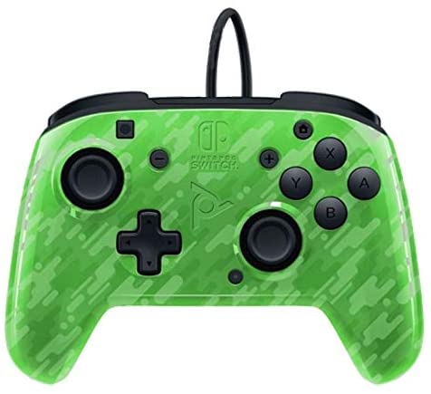 Pdp Faceoff Deluxe Controller + Audio  -  Camo Green - Geekd.dk