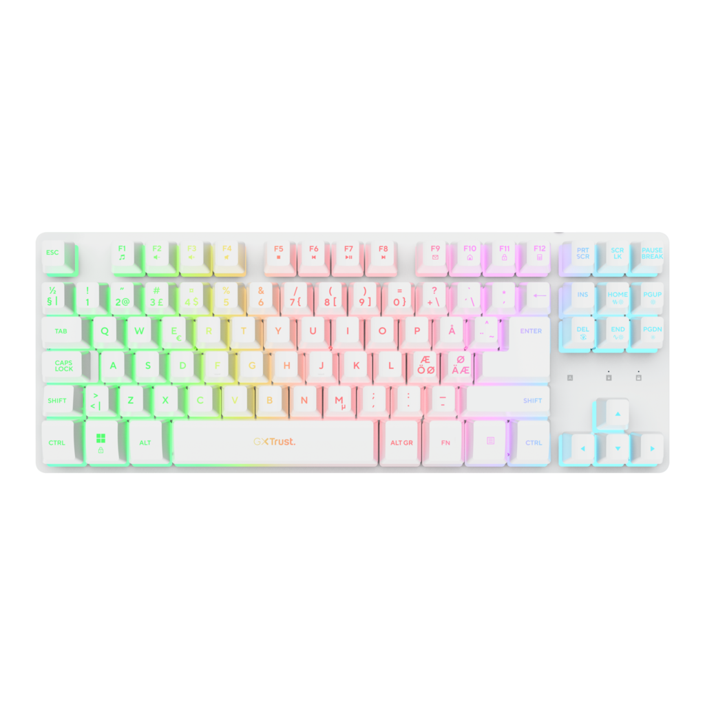 Trust Gxt 831w Thado Tkl Trådløst Gaming-tastatur  -  Hvid - Geekd.dk